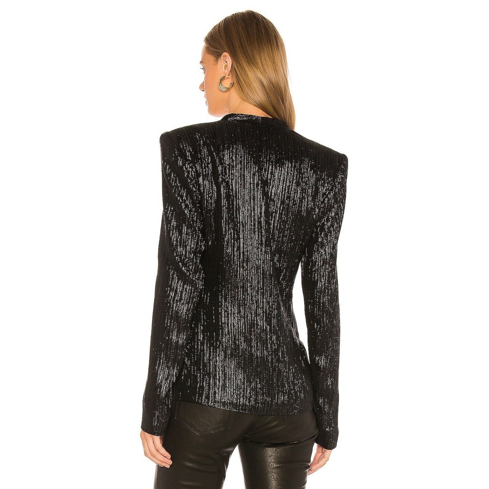 Smythe Ruched Top in Black Lame Glam Edgy Romantic Luxury Flirty French Siren 2 - Picture 5 of 12